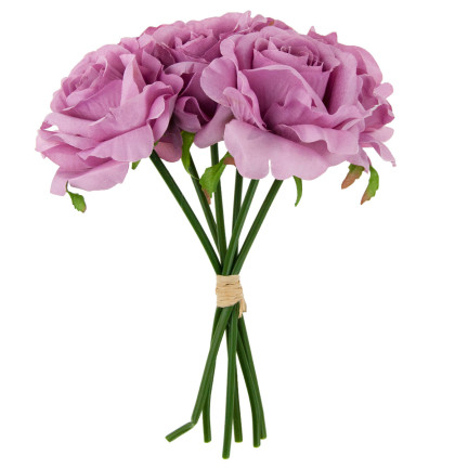 CV21919-4 STRAUSS ROSEN KÜNSTLICHE BLUMEN 6PCS SCHÖN SCHMUTZIG ROSA