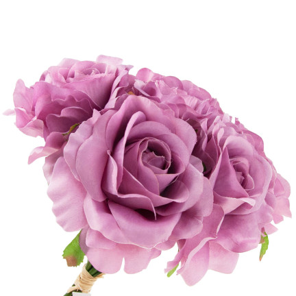 CV21919-4 STRAUSS ROSEN KÜNSTLICHE BLUMEN 6PCS SCHÖN SCHMUTZIG ROSA
