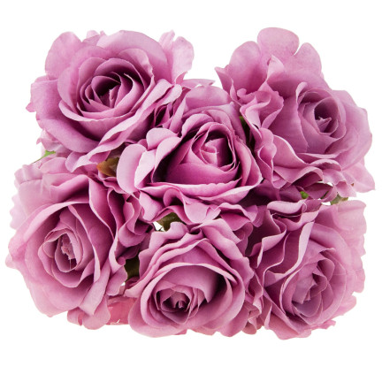 CV21919-4 STRAUSS ROSEN KÜNSTLICHE BLUMEN 6PCS SCHÖN SCHMUTZIG ROSA