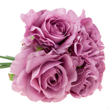 CV21919-4 STRAUSS ROSEN KÜNSTLICHE BLUMEN 6PCS SCHÖN SCHMUTZIG ROSA