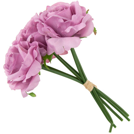 CV21919-4 STRAUSS ROSEN KÜNSTLICHE BLUMEN 6PCS SCHÖN SCHMUTZIG ROSA