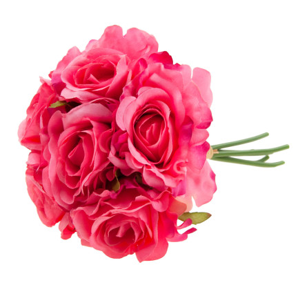 CV21919-5 ROSENSTRAUSS KÜNSTLICHE BLUMEN 6PC SCHÖNE DICHTE ROSEN IM STRAUSS ROSA WIE LEBENDIG