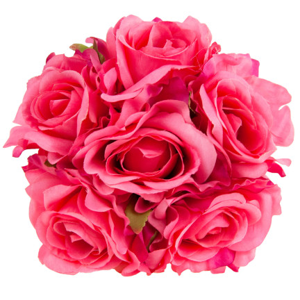 CV21919-5 ROSENSTRAUSS KÜNSTLICHE BLUMEN 6PC SCHÖNE DICHTE ROSEN IM STRAUSS ROSA WIE LEBENDIG