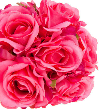 CV21919-5 ROSENSTRAUSS KÜNSTLICHE BLUMEN 6PC SCHÖNE DICHTE ROSEN IM STRAUSS ROSA WIE LEBENDIG
