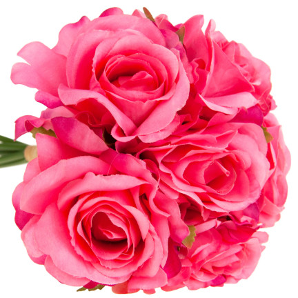 CV21919-5 ROSENSTRAUSS KÜNSTLICHE BLUMEN 6PC SCHÖNE DICHTE ROSEN IM STRAUSS ROSA WIE LEBENDIG