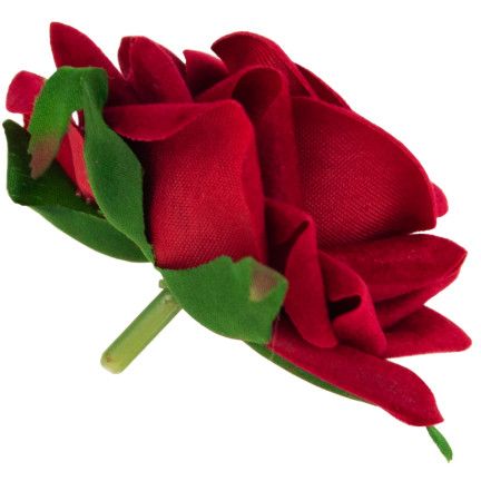 CV23968-2 ROSA ROT VELOURS BLUME KOPF PRODUKT