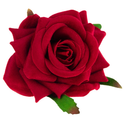CV23968-2 ROSA ROT VELOURS BLUME KOPF PRODUKT