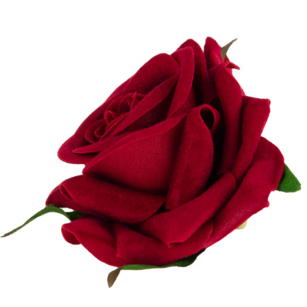 CV23968-2 ROSA ROT VELOURS BLUME KOPF PRODUKT