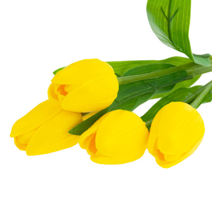 CV26805-5 TULIPÁN VELKÁ KYTICE TULIPÁNŮ X5 UMĚLÉ KVĚTINY TULIPÁNY V KYTICI ŽLUTÁ