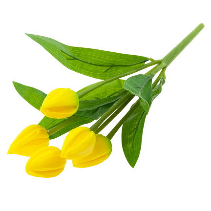 CV26806-3 TULIPÁN VELKÁ KYTICE TULIPÁNŮ X5 UMĚLÉ KVĚTINY TULIPÁNY V KYTICI ŽLUTÁ