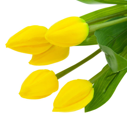 CV26806-3 TULIPÁN VELKÁ KYTICE TULIPÁNŮ X5 UMĚLÉ KVĚTINY TULIPÁNY V KYTICI ŽLUTÁ