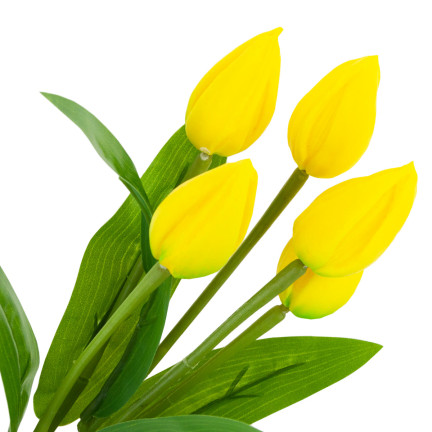 CV26806-3 TULIPÁN VELKÁ KYTICE TULIPÁNŮ X5 UMĚLÉ KVĚTINY TULIPÁNY V KYTICI ŽLUTÁ