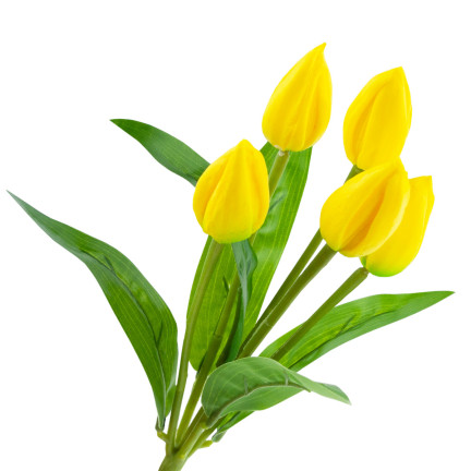 CV26806-3 TULIPÁN VELKÁ KYTICE TULIPÁNŮ X5 UMĚLÉ KVĚTINY TULIPÁNY V KYTICI ŽLUTÁ