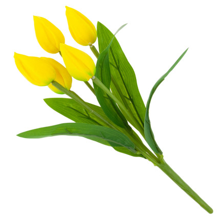 CV26806-3 TULIPÁN VELKÁ KYTICE TULIPÁNŮ X5 UMĚLÉ KVĚTINY TULIPÁNY V KYTICI ŽLUTÁ