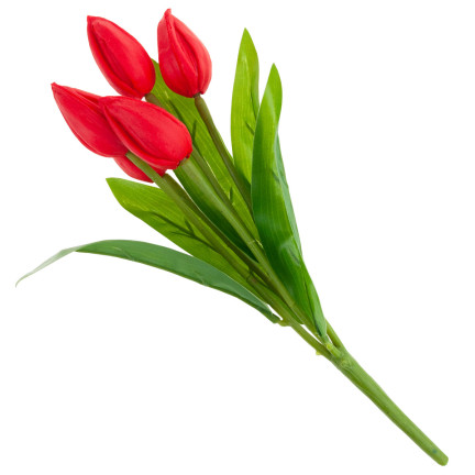 CV26806-5 KYTICE TULIPÁNŮ ČERVENÁ KRÁSNÁ JAKO ŽIVÉ PĚNOVÉ TULIPÁNY UMĚLÁ