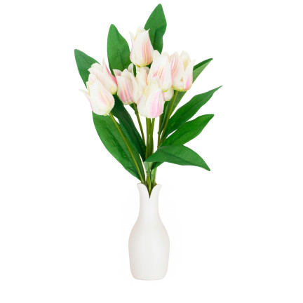 CV26811-2 VELKÁ KOUČ TULIPÁNŮ X9 růžová UMĚLÉ KVĚTINY TULIPÁNY V KOUČI
