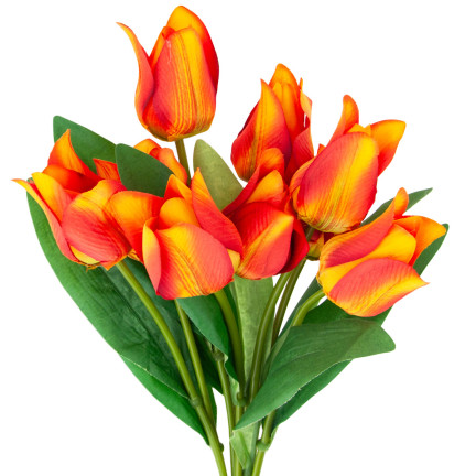 CV26811-4 TULIPÁN VELKÁ KYTICE TULIPÁNŮ X9 UMĚLÉ KVĚTINY TULIPÁNY V SILIKO KYTICE