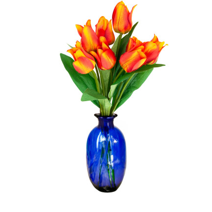 CV26811-4 TULIPÁN VELKÁ KYTICE TULIPÁNŮ X9 UMĚLÉ KVĚTINY TULIPÁNY V SILIKO KYTICE