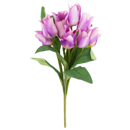 CV26811-7 STRAUSS KÜNSTLICHER GELOCHTER TULPEN X 9 VIOLETT