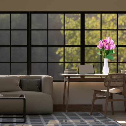 CV26811-7 STRAUSS KÜNSTLICHER GELOCHTER TULPEN X 9 VIOLETT