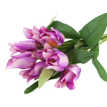 CV26811-7 STRAUSS KÜNSTLICHER GELOCHTER TULPEN X 9 VIOLETT