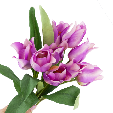CV26811-7 STRAUSS KÜNSTLICHER GELOCHTER TULPEN X 9 VIOLETT