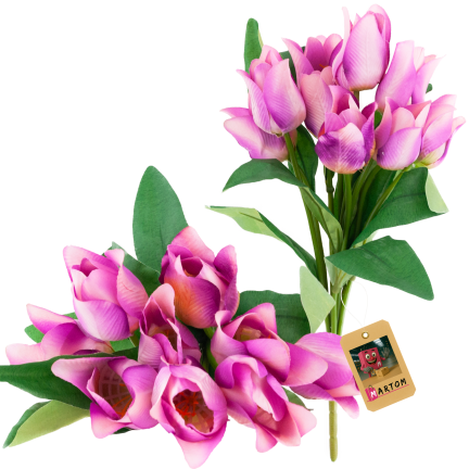 CV26811-7 STRAUSS KÜNSTLICHER GELOCHTER TULPEN X 9 VIOLETT