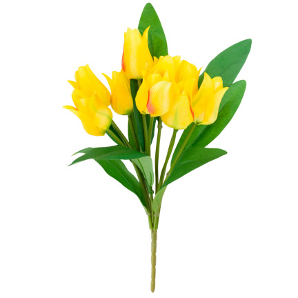 CV26811-8 TULIP GROSSER TULPENSTRAUSS X9 KÜNSTLICHE BLUMEN TULPEN IN SILIKO BOUQUET