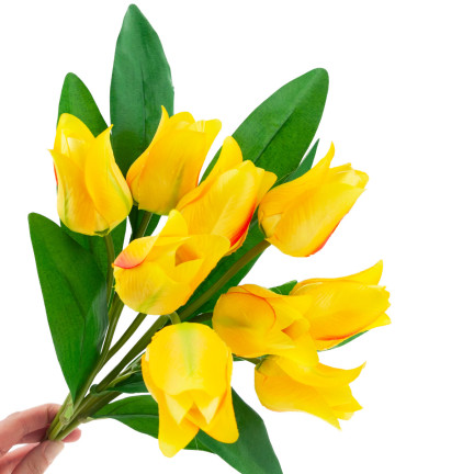 CV26811-8 TULIP GROSSER TULPENSTRAUSS X9 KÜNSTLICHE BLUMEN TULPEN IN SILIKO BOUQUET