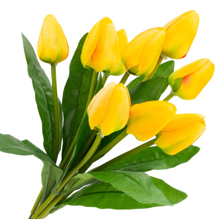 CV26813-2 TULIPÁN VELKÁ KYTICE TULIPÁNŮ X9 UMĚLÉ KVĚTINY TULIPÁNY V KYTICI ŽLUTÁ