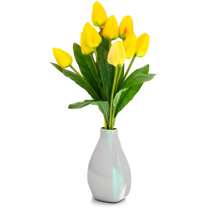 CV26813-2 TULIPÁN VELKÁ KYTICE TULIPÁNŮ X9 UMĚLÉ KVĚTINY TULIPÁNY V KYTICI ŽLUTÁ