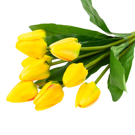 CV26813-2 TULIPÁN VELKÁ KYTICE TULIPÁNŮ X9 UMĚLÉ KVĚTINY TULIPÁNY V KYTICI ŽLUTÁ