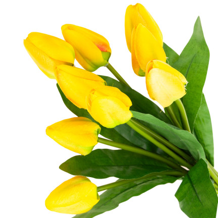 CV26813-2 TULIPÁN VELKÁ KYTICE TULIPÁNŮ X9 UMĚLÉ KVĚTINY TULIPÁNY V KYTICI ŽLUTÁ