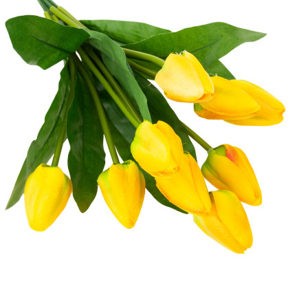 CV26813-2 TULIPÁN VELKÁ KYTICE TULIPÁNŮ X9 UMĚLÉ KVĚTINY TULIPÁNY V KYTICI ŽLUTÁ