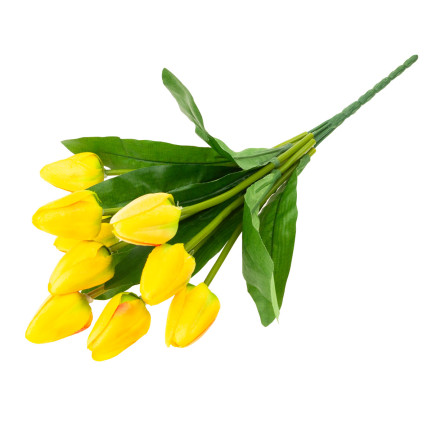 CV26813-2 TULIPÁN VELKÁ KYTICE TULIPÁNŮ X9 UMĚLÉ KVĚTINY TULIPÁNY V KYTICI ŽLUTÁ
