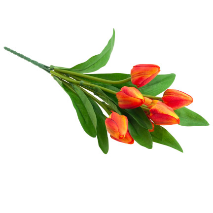 CV26813-3 KYTICE TULIPÁNŮ KRÁSNÁ JAKO ŽIVÉ TULIPÁNY ORANŽOVÉ KVĚTY X9