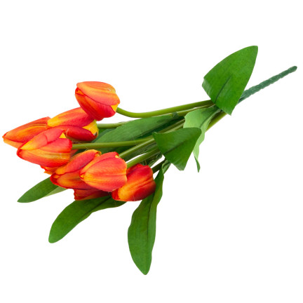CV26813-3 KYTICE TULIPÁNŮ KRÁSNÁ JAKO ŽIVÉ TULIPÁNY ORANŽOVÉ KVĚTY X9