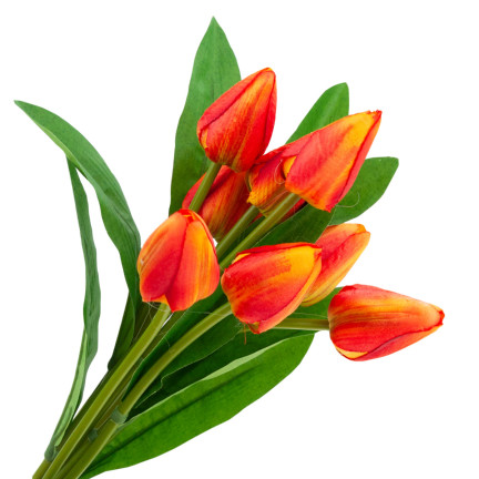 CV26813-3 KYTICE TULIPÁNŮ KRÁSNÁ JAKO ŽIVÉ TULIPÁNY ORANŽOVÉ KVĚTY X9