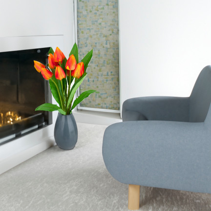 CV26813-3 KYTICE TULIPÁNŮ KRÁSNÁ JAKO ŽIVÉ TULIPÁNY ORANŽOVÉ KVĚTY X9