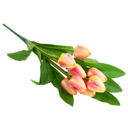 CV26813-4 TULIPÁN VELKÁ KYTICE TULIPÁNŮ X9 UMĚLÝCH KVĚTIN TULIPÁNY V KYTICI RŮŽOVÁ