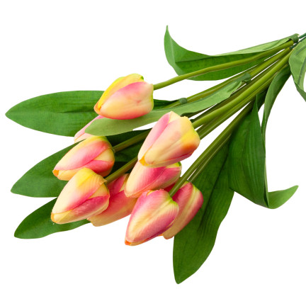 CV26813-4 TULIPÁN VELKÁ KYTICE TULIPÁNŮ X9 UMĚLÝCH KVĚTIN TULIPÁNY V KYTICI RŮŽOVÁ