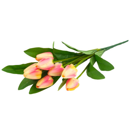 CV26813-4 TULIPÁN VELKÁ KYTICE TULIPÁNŮ X9 UMĚLÝCH KVĚTIN TULIPÁNY V KYTICI RŮŽOVÁ