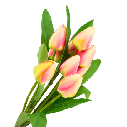 CV26813-4 TULIPÁN VELKÁ KYTICE TULIPÁNŮ X9 UMĚLÝCH KVĚTIN TULIPÁNY V KYTICI RŮŽOVÁ