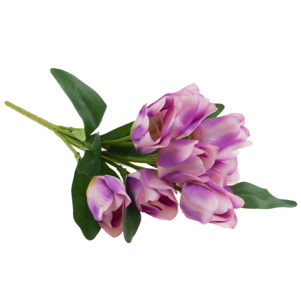 CV26815-7 STRAUSS LILA SCHATTIERTE KÜNSTLICHE TULPEN 9 KÖPFE