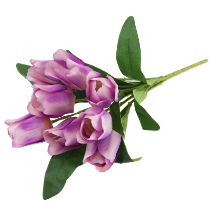 CV26815-7 STRAUSS LILA SCHATTIERTE KÜNSTLICHE TULPEN 9 KÖPFE