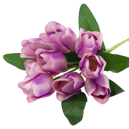 CV26815-7 STRAUSS LILA SCHATTIERTE KÜNSTLICHE TULPEN 9 KÖPFE