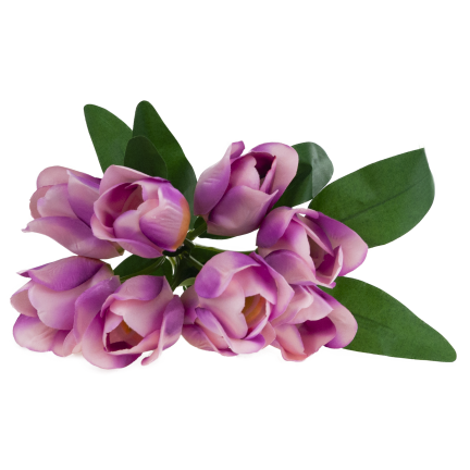 CV26815-7 STRAUSS LILA SCHATTIERTE KÜNSTLICHE TULPEN 9 KÖPFE