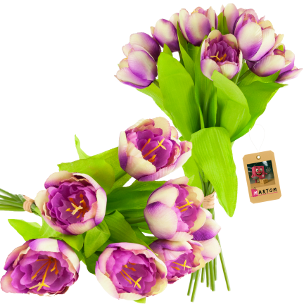 CV27020-10 Tulpenzwiebel mit gummibeschichtetem Stiel x 9 lila Köpfe