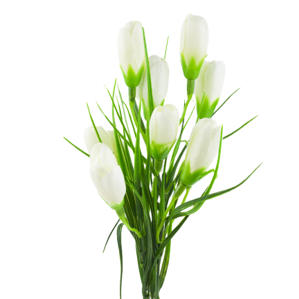 CV27023-1 Weiße Krokusse, Strauß aus künstlichen Krokussen, Frühlingsdekoration, künstliche Blumen