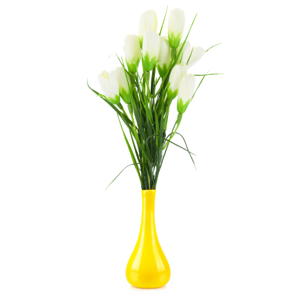 CV27023-1 Weiße Krokusse, Strauß aus künstlichen Krokussen, Frühlingsdekoration, künstliche Blumen